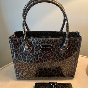 Kate Spade Leopard print purse and matching wallet. Vintage